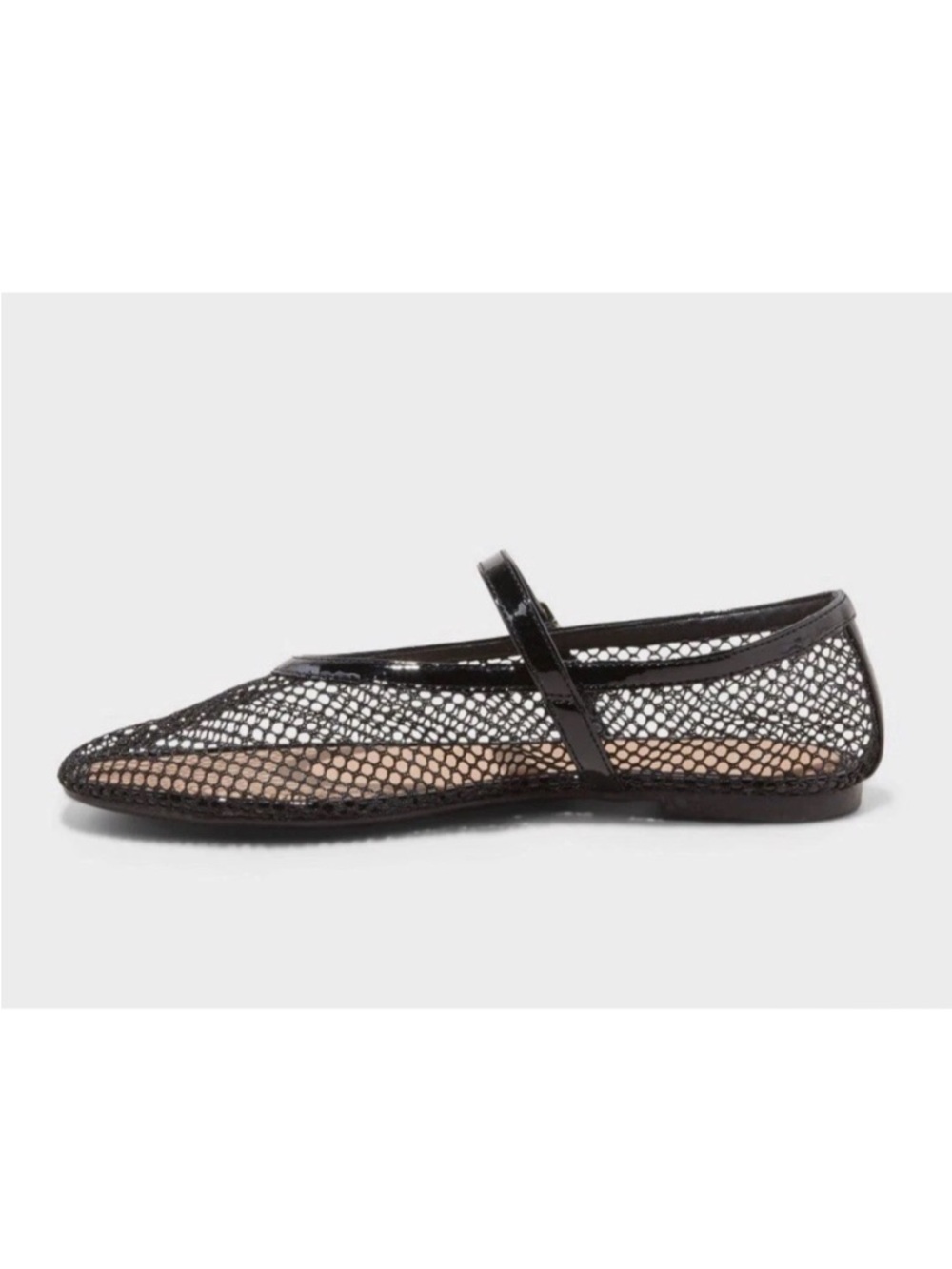 •A NEW DAY• “Issa” Mesh Mary Jane Ballet Flats - Jet Black // NIB - Picture 3 of 16